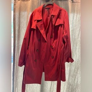 Daisy Fuentes Coral Trench Coat 1X